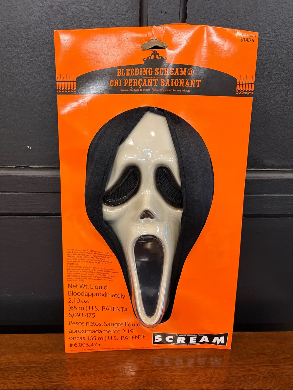 Vintage Fun World Bleeding Scream Ghost Face Mask W8922/30 Complete w/ Box